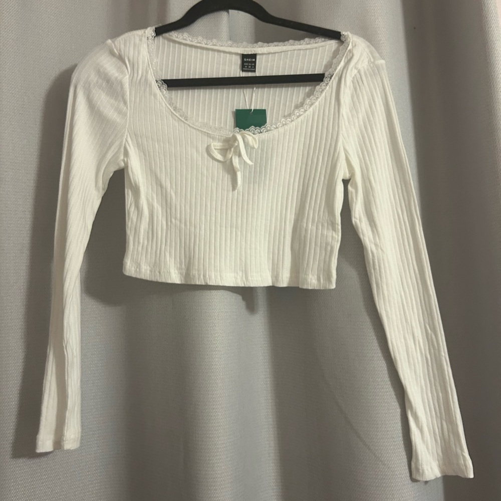 SHEIN Long Sleeve Crop Top